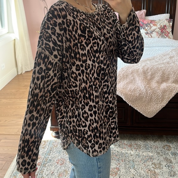 Westbound size 1x leopard print long sleeve shirt - Picture 5 of 9